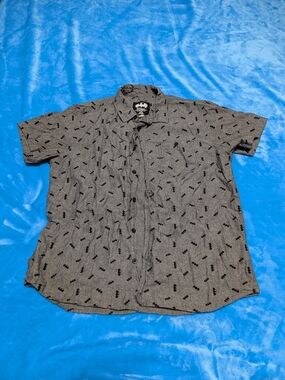 🦇 Gotham Style, Unleashed: All-Over Print Button-Up 🦇